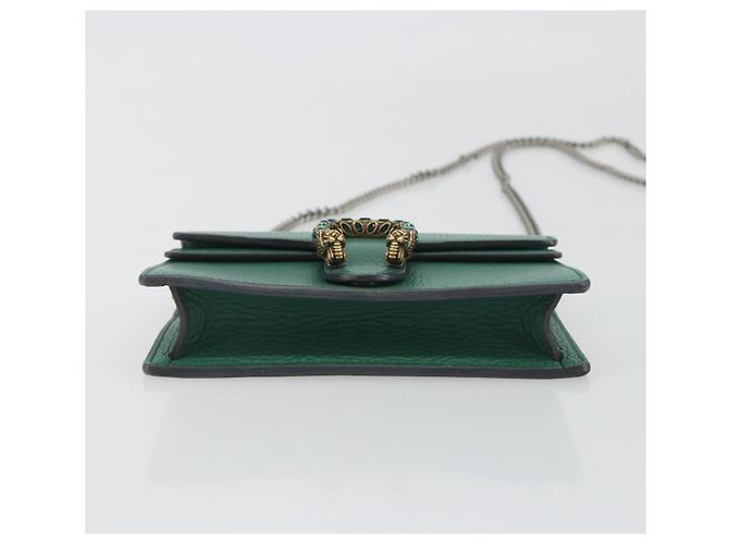 Borsa a tracolla GUCCI Duonisos in pelle Verde Oro 476432 Auth mr2815 D'oro - vista 10