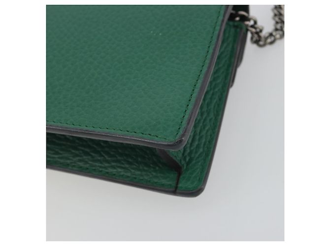 Borsa a tracolla GUCCI Duonisos in pelle Verde Oro 476432 Auth mr2815 D'oro - vista 13