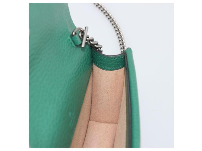 Borsa a tracolla GUCCI Duonisos in pelle Verde Oro 476432 Auth mr2815 D'oro - vista 19
