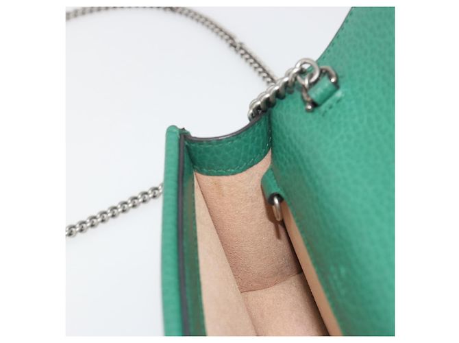 Borsa a tracolla GUCCI Duonisos in pelle Verde Oro 476432 Auth mr2815 D'oro - vista 20