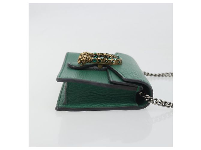 Borsa a tracolla GUCCI Duonisos in pelle Verde Oro 476432 Auth mr2815 D'oro - vista 4