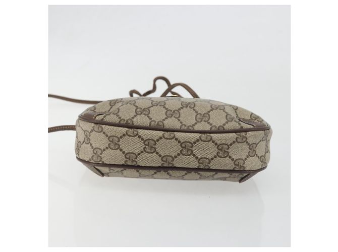 Borsa GUCCI GG Supreme Web Sherry Line PVC Beige Gold 156 02 066 Auth ka5796 D'oro - vista 10