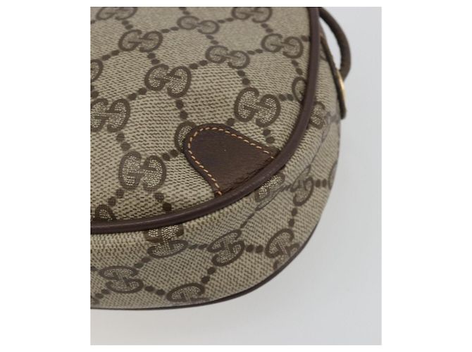 Borsa GUCCI GG Supreme Web Sherry Line PVC Beige Gold 156 02 066 Auth ka5796 D'oro - vista 11