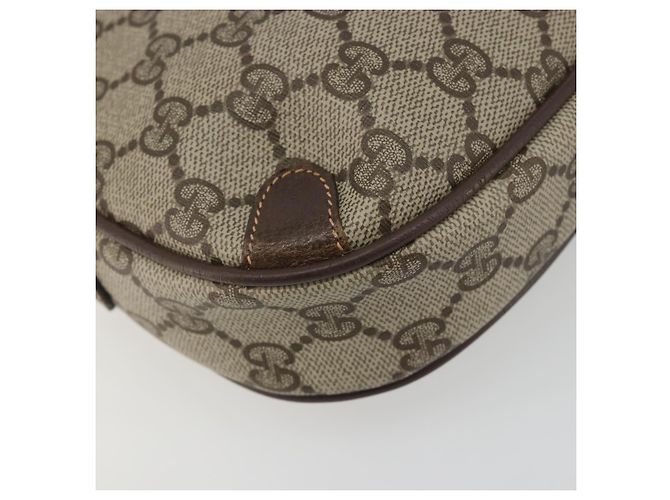 Borsa GUCCI GG Supreme Web Sherry Line PVC Beige Gold 156 02 066 Auth ka5796 D'oro - vista 12