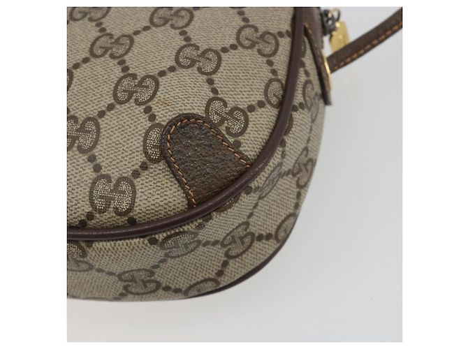 Borsa GUCCI GG Supreme Web Sherry Line PVC Beige Gold 156 02 066 Auth ka5796 D'oro - vista 13