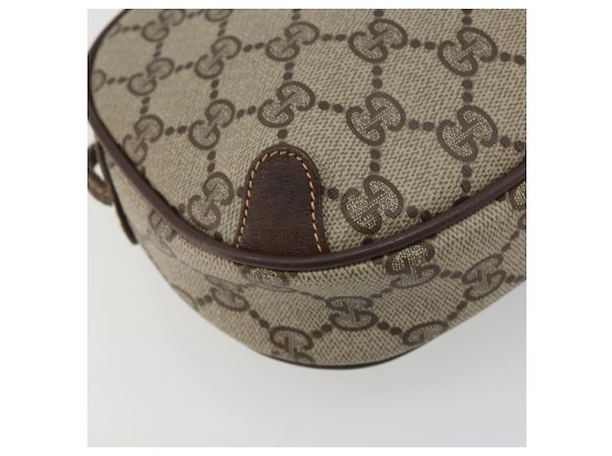 Borsa GUCCI GG Supreme Web Sherry Line PVC Beige Gold 156 02 066 Auth ka5796 D'oro - vista 14