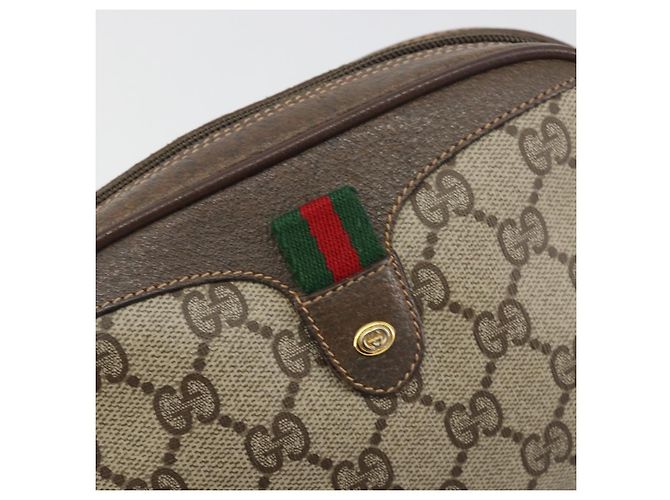 Borsa GUCCI GG Supreme Web Sherry Line PVC Beige Gold 156 02 066 Auth ka5796 D'oro - vista 15