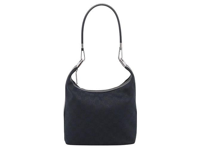 Borsa a tracolla GUCCI GG Canvas Nero Argento 001 3814 Auth am12400V - vista 2