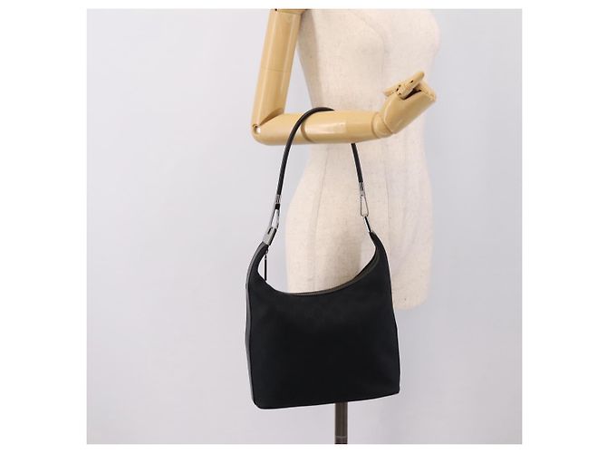 Borsa a tracolla GUCCI GG Canvas Nero Argento 001 3814 Auth am12400V - vista 22