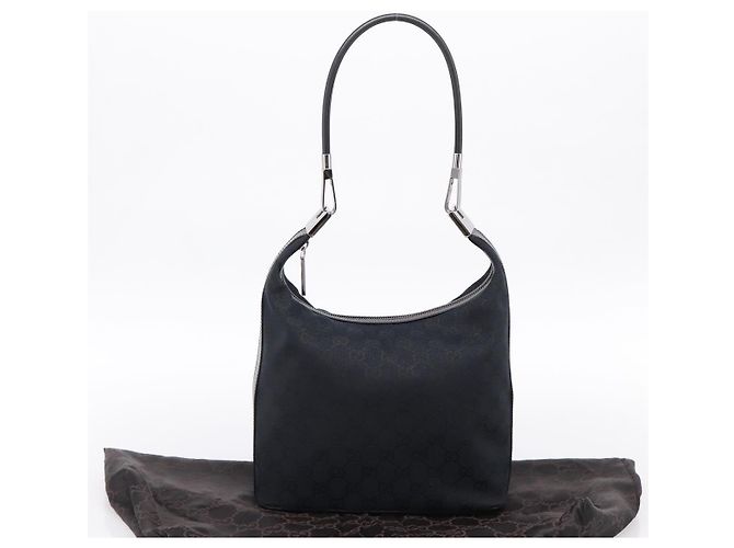 Borsa a tracolla GUCCI GG Canvas Nero Argento 001 3814 Auth am12400V - vista 23