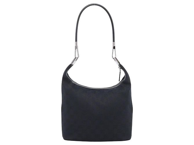 Borsa a tracolla GUCCI GG Canvas Nero Argento 001 3814 Auth am12400V - vista 3
