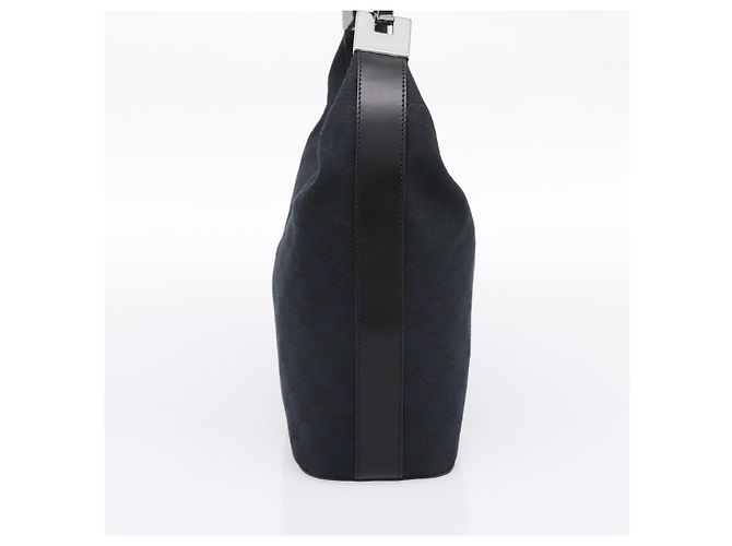 Borsa a tracolla GUCCI GG Canvas Nero Argento 001 3814 Auth am12400V - vista 4