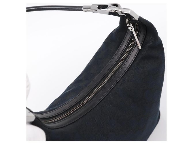Borsa a tracolla GUCCI GG Canvas Nero Argento 001 3814 Auth am12400V - vista 6