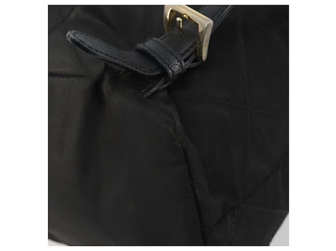 PRADA gesteppter Rucksack Nylon Black Gold Auth 192534 Schwarz Golden - Ansicht 14