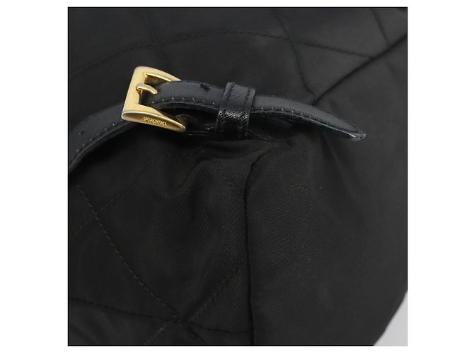 PRADA gesteppter Rucksack Nylon Black Gold Auth 192534 Schwarz Golden - Ansicht 15