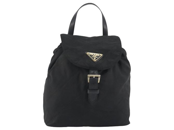 PRADA gesteppter Rucksack Nylon Black Gold Auth 192534 Schwarz Golden - Ansicht 2