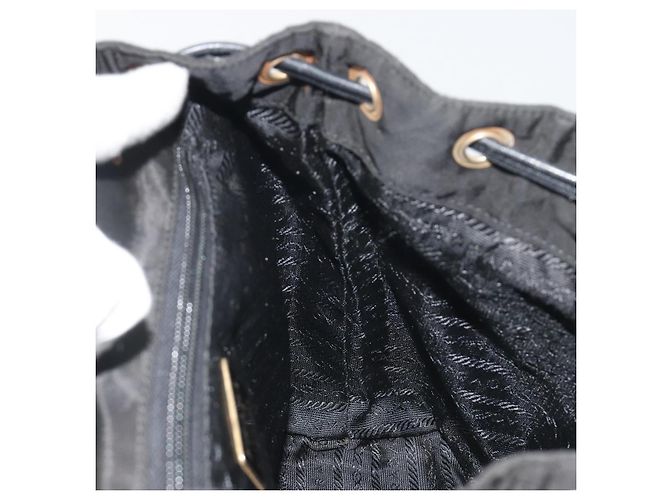 PRADA gesteppter Rucksack Nylon Black Gold Auth 192534 Schwarz Golden - Ansicht 22
