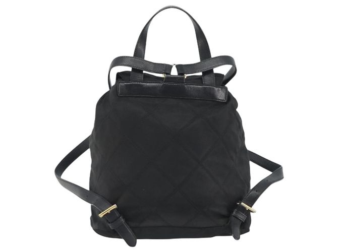 PRADA gesteppter Rucksack Nylon Black Gold Auth 192534 Schwarz Golden - Ansicht 3