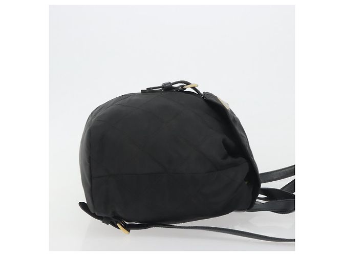 PRADA gesteppter Rucksack Nylon Black Gold Auth 192534 Schwarz Golden - Ansicht 4