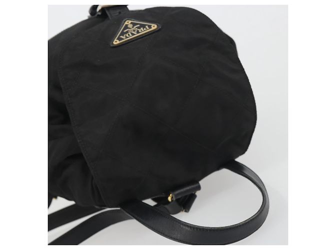 PRADA gesteppter Rucksack Nylon Black Gold Auth 192534 Schwarz Golden - Ansicht 6