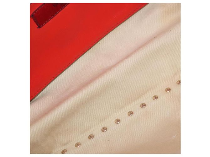 Borsa Tote VALENTINO Studs in pelle 2way Rossa Tono Oro Auth BA14871 Rosso - vista 19