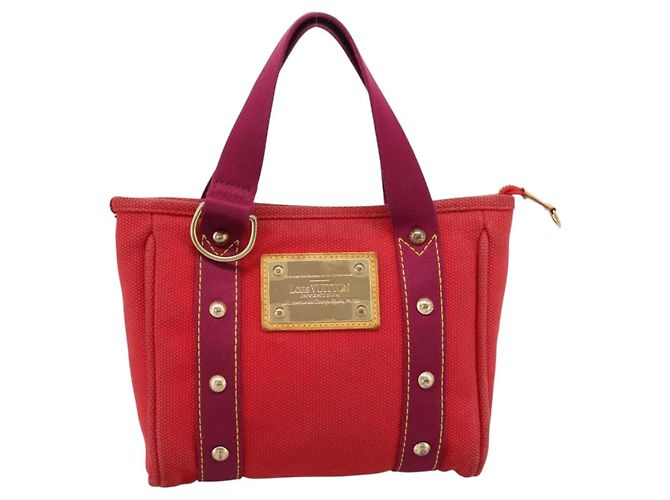 Borsa Tote LOUIS VUITTON Antigua Cabas PM Rouge M40037 LV Auth 198522A Rosso - vista 2