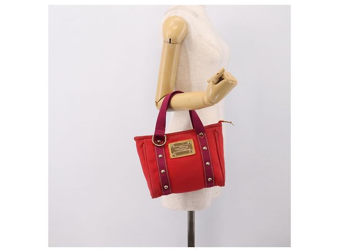 Borsa Tote LOUIS VUITTON Antigua Cabas PM Rouge M40037 LV Auth 198522A Rosso - vista 21
