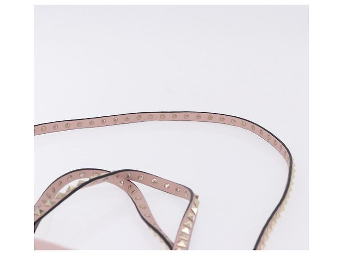 Borsa Tote VALENTINO Studs in pelle 2way Rosa Tono Oro Auth BA14769 - vista 11