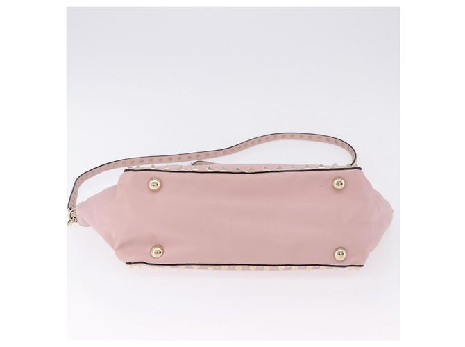 Borsa Tote VALENTINO Studs in pelle 2way Rosa Tono Oro Auth BA14769 - vista 12