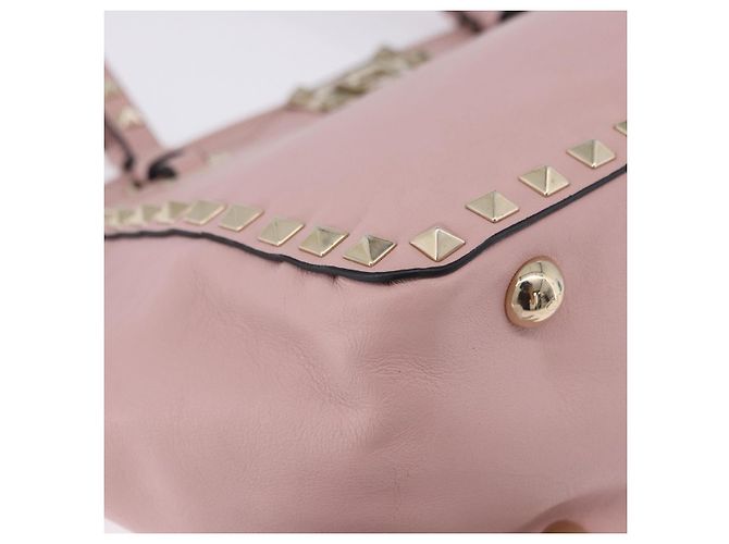 Borsa Tote VALENTINO Studs in pelle 2way Rosa Tono Oro Auth BA14769 - vista 13