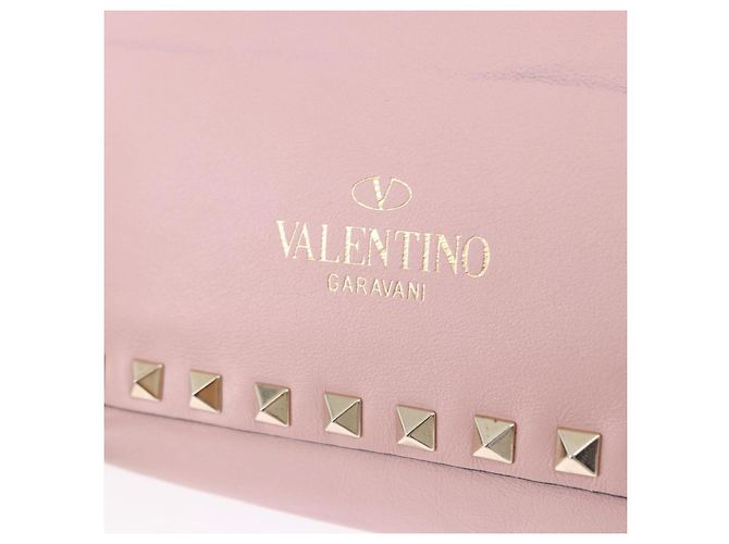Borsa Tote VALENTINO Studs in pelle 2way Rosa Tono Oro Auth BA14769 - vista 17