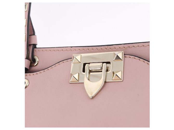 Borsa Tote VALENTINO Studs in pelle 2way Rosa Tono Oro Auth BA14769 - vista 18