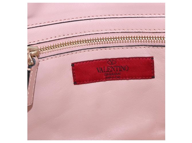 Borsa Tote VALENTINO Studs in pelle 2way Rosa Tono Oro Auth BA14769 - vista 19