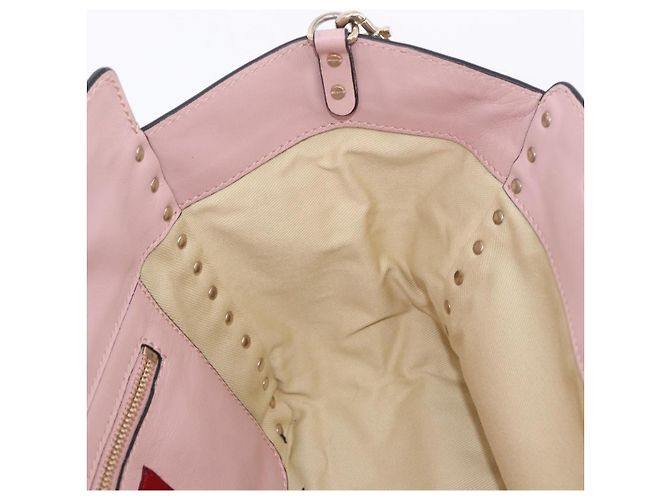 Borsa Tote VALENTINO Studs in pelle 2way Rosa Tono Oro Auth BA14769 - vista 21
