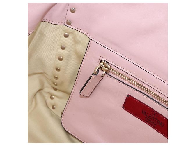 Borsa Tote VALENTINO Studs in pelle 2way Rosa Tono Oro Auth BA14769 - vista 23