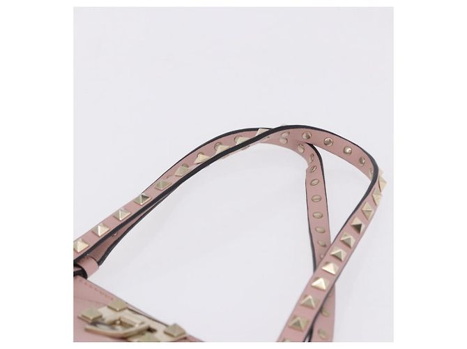 Borsa Tote VALENTINO Studs in pelle 2way Rosa Tono Oro Auth BA14769 - vista 9