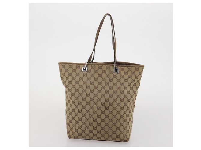 GUCCI Borsa Tote GG Canvas Sherry Line Set da 2 Beige Auth 193567 - vista 10