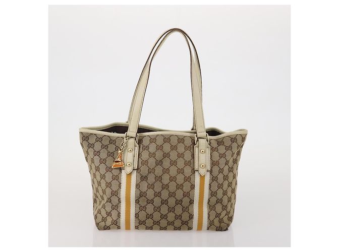 GUCCI Borsa Tote GG Canvas Sherry Line Set da 2 Beige Auth 193567 - vista 2