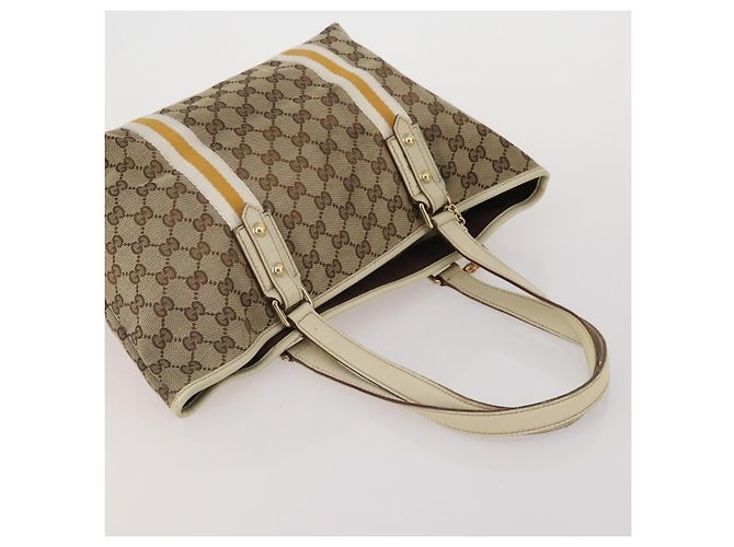 GUCCI Borsa Tote GG Canvas Sherry Line Set da 2 Beige Auth 193567 - vista 5