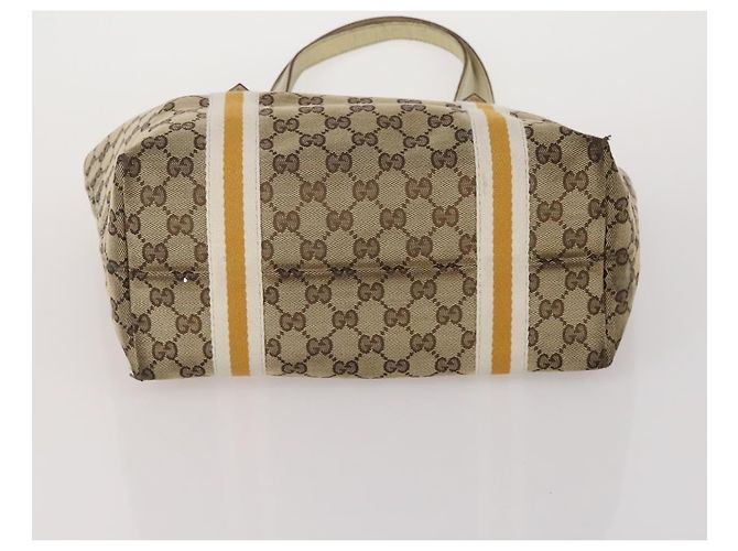 GUCCI Borsa Tote GG Canvas Sherry Line Set da 2 Beige Auth 193567 - vista 7