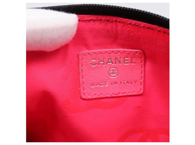 Pouch CHANEL Cambon Line Matelasse in pelle nera con CC argento Auth 197572A Nero - vista 14