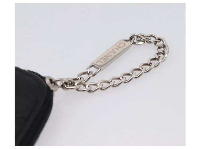 Pouch CHANEL Cambon Line Matelasse in pelle nera con CC argento Auth 197572A Nero - vista 7