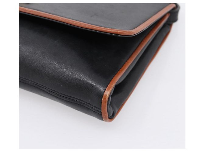 Céline Borsa a tracolla Circle in pelle nera e oro CELINE Auth am12378A Nero - vista 10