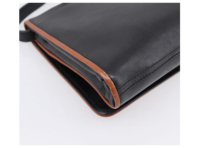 Céline Borsa a tracolla Circle in pelle nera e oro CELINE Auth am12378A Nero - vista 13