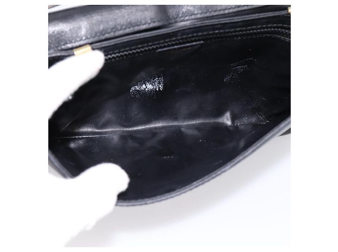 Céline Borsa a tracolla Circle in pelle nera e oro CELINE Auth am12378A Nero - vista 16