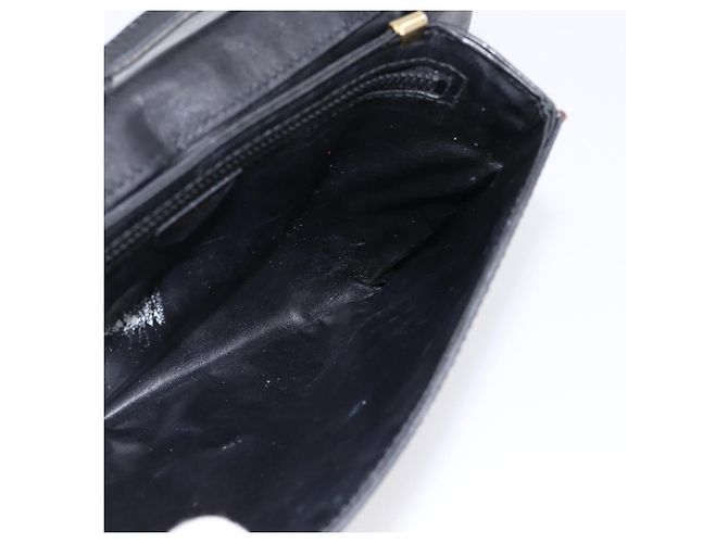 Céline Borsa a tracolla Circle in pelle nera e oro CELINE Auth am12378A Nero - vista 17