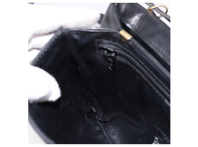 Céline Borsa a tracolla Circle in pelle nera e oro CELINE Auth am12378A Nero - vista 18