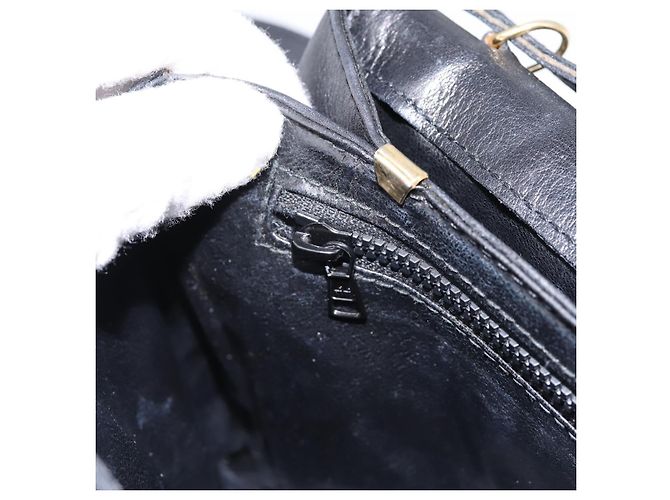 Céline Borsa a tracolla Circle in pelle nera e oro CELINE Auth am12378A Nero - vista 19