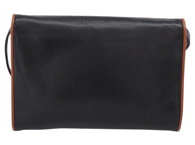 Céline Borsa a tracolla Circle in pelle nera e oro CELINE Auth am12378A Nero - vista 3