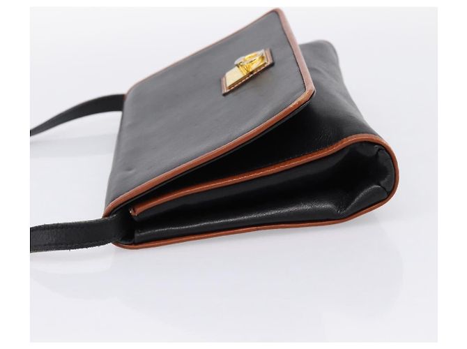 Céline Borsa a tracolla Circle in pelle nera e oro CELINE Auth am12378A Nero - vista 4